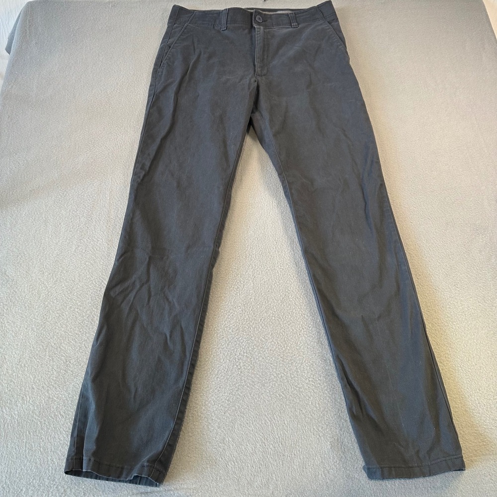 Lee Extreme Motion Slim Straight Pants Mens 33x34 Charcoal Gray Chinos Stretch